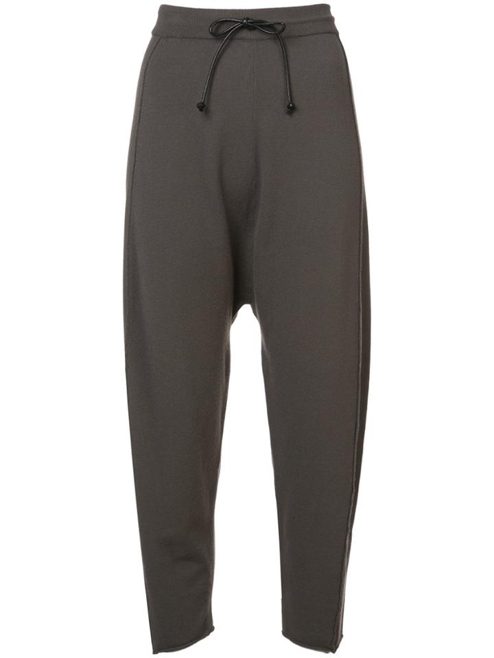 Isabel Benenato Dropped Crotch Track Pants - Grey