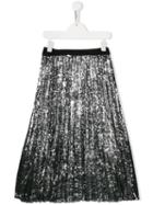 Msgm Kids Sequinned Tulle Skirt - Silver