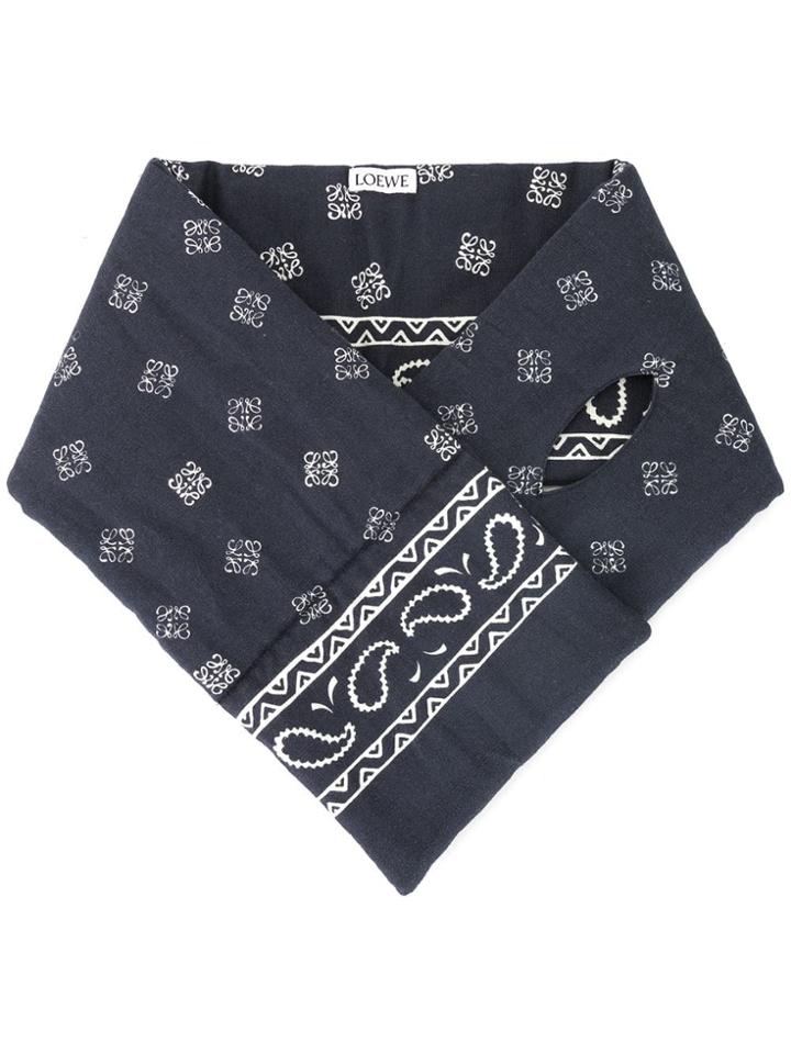 Loewe Logo Print Neck Scarf - Blue