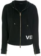 Versace Zipped Logo Hoodie - Black
