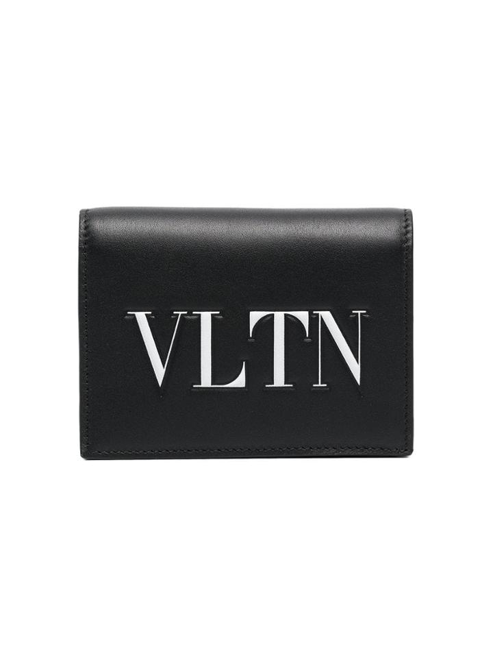Valentino Black Vltn Print Leather Cardholder