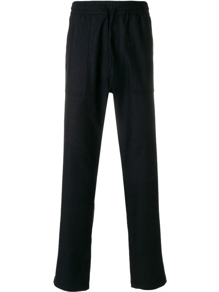 Ymc Elasticated Waist Straight Leg Trousers - Blue