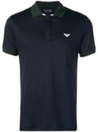 Emporio Armani Contrast Collar Polo Shirt - Blue