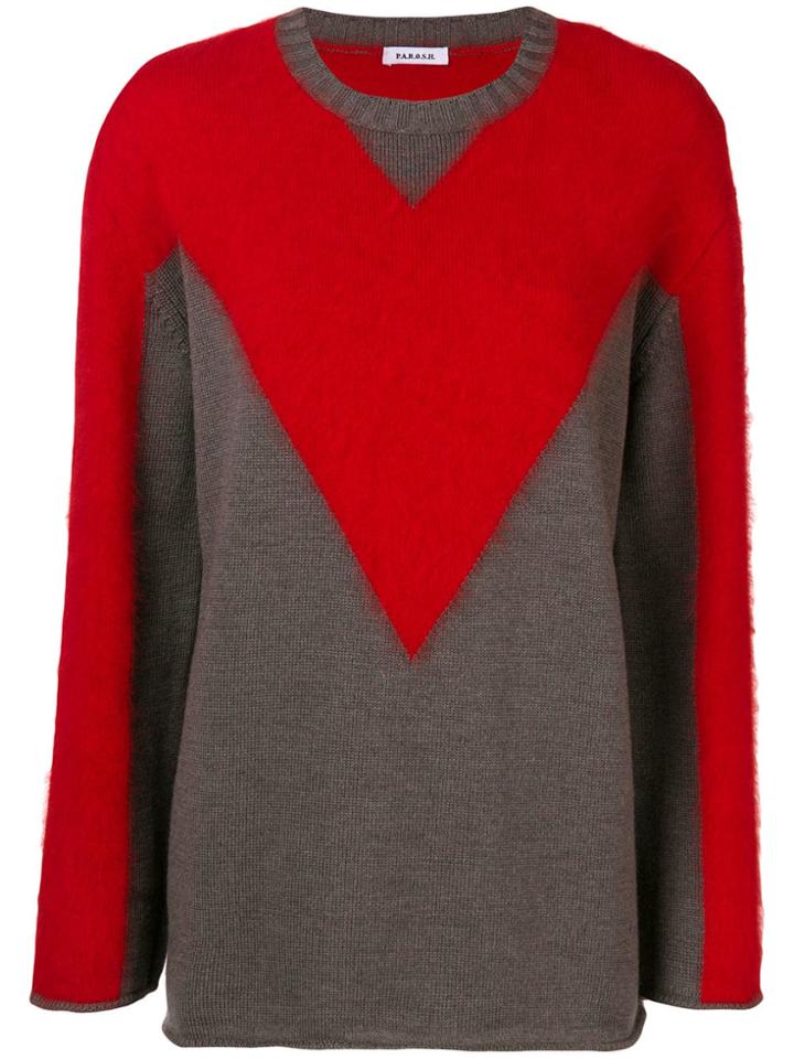 P.a.r.o.s.h. Bi Colour Jumper - Red