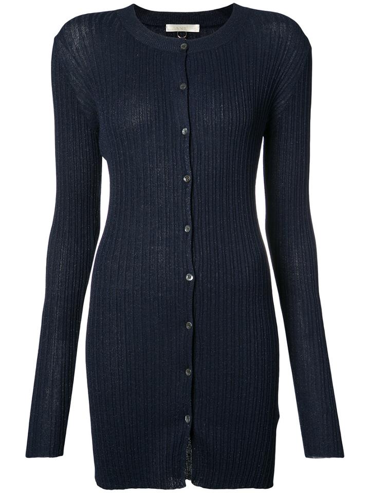 Mantu - Long Length Buttoned Cardigan - Women - Polyamide/viscose - 42, Blue, Polyamide/viscose