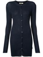 Mantu - Long Length Buttoned Cardigan - Women - Polyamide/viscose - 42, Blue, Polyamide/viscose