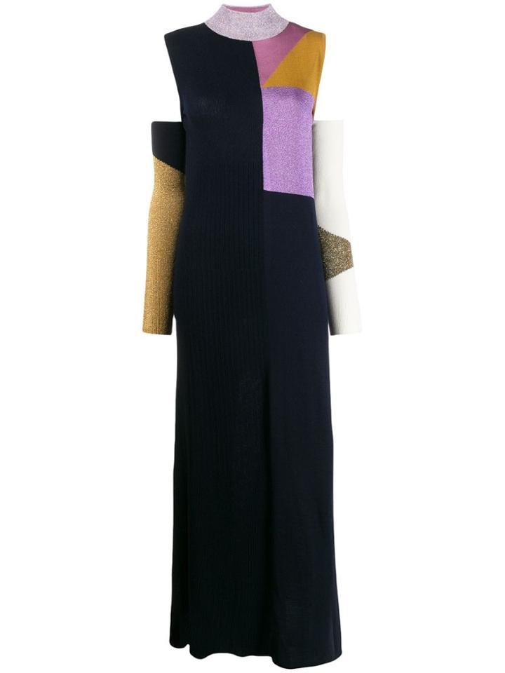 Missoni Colour Block Long Knitted Dress - Blue