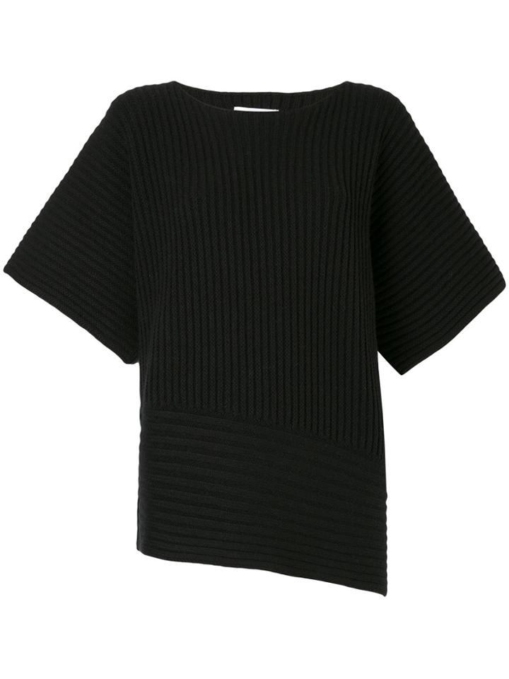 Fabiana Filippi Ribbed Wide Cropped Sleeve Sweater - Black