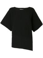 Fabiana Filippi Ribbed Wide Cropped Sleeve Sweater - Black
