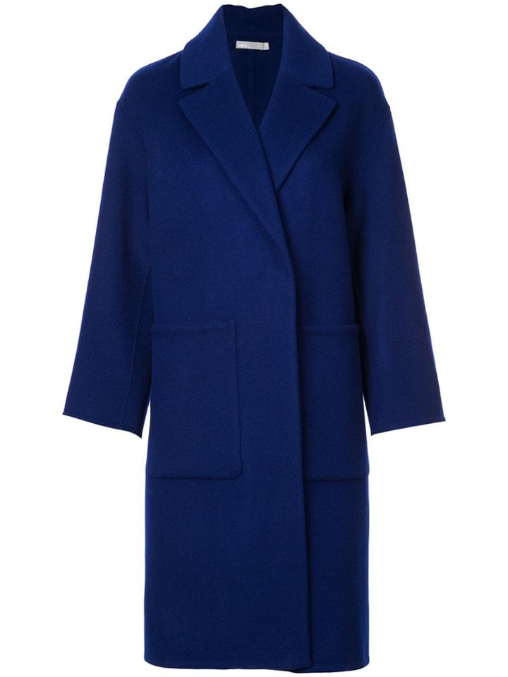 Vince Single Breasted Oversized Coat - Blue