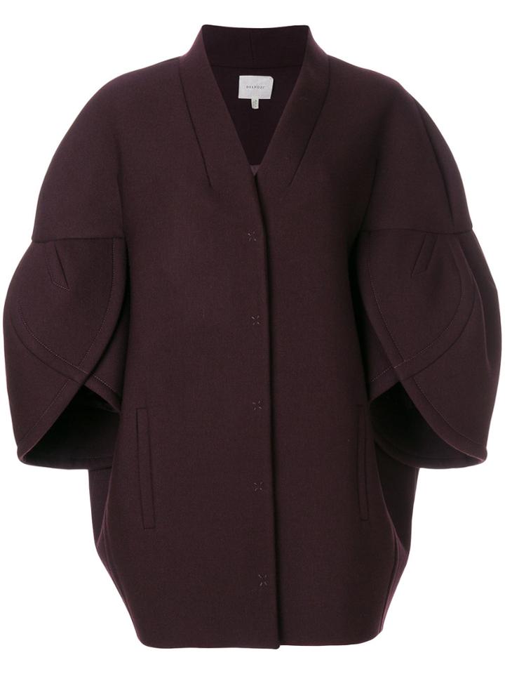 Delpozo Structured Sleeved Coat - Pink & Purple