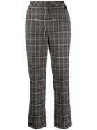 Be Blumarine Check Print Cropped Trousers - Grey