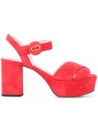 Prada Platform Sandals - Red