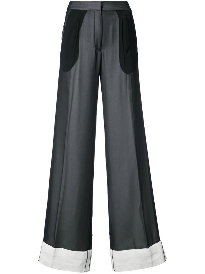 Derek Lam Double Layer Pant With Tuxedo Stripe - Black
