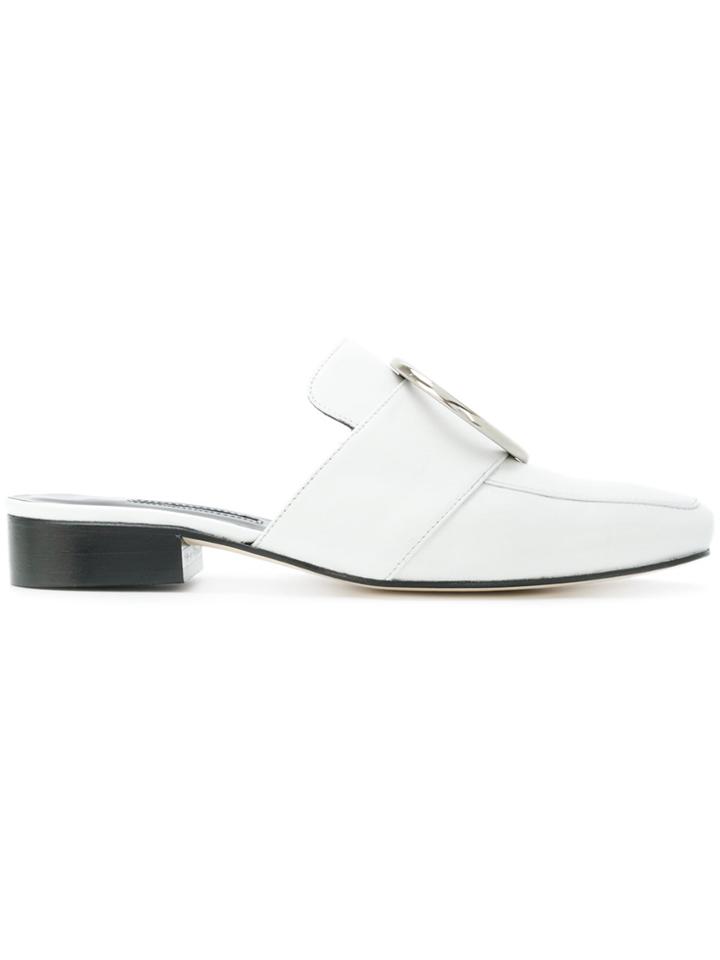 Dorateymur Round Buckle Mules - White
