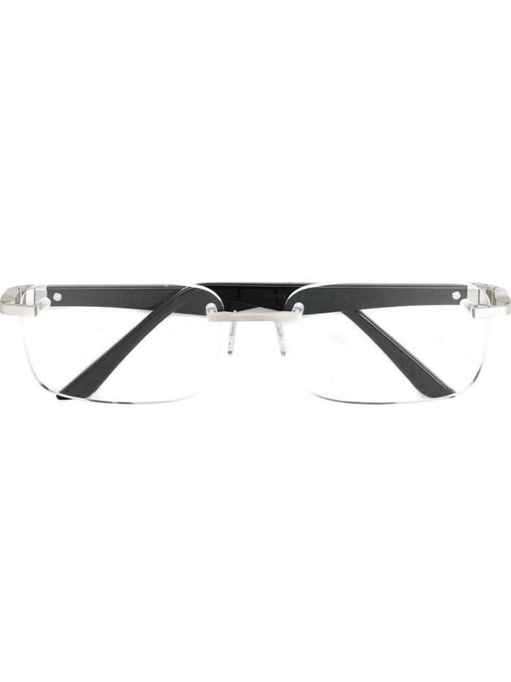 Tag Heuer Rectangular Frame Glasses, Black, Acetate