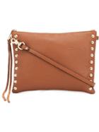 Rebecca Minkoff Studded Clutch, Women's, Brown, Cotton/leather