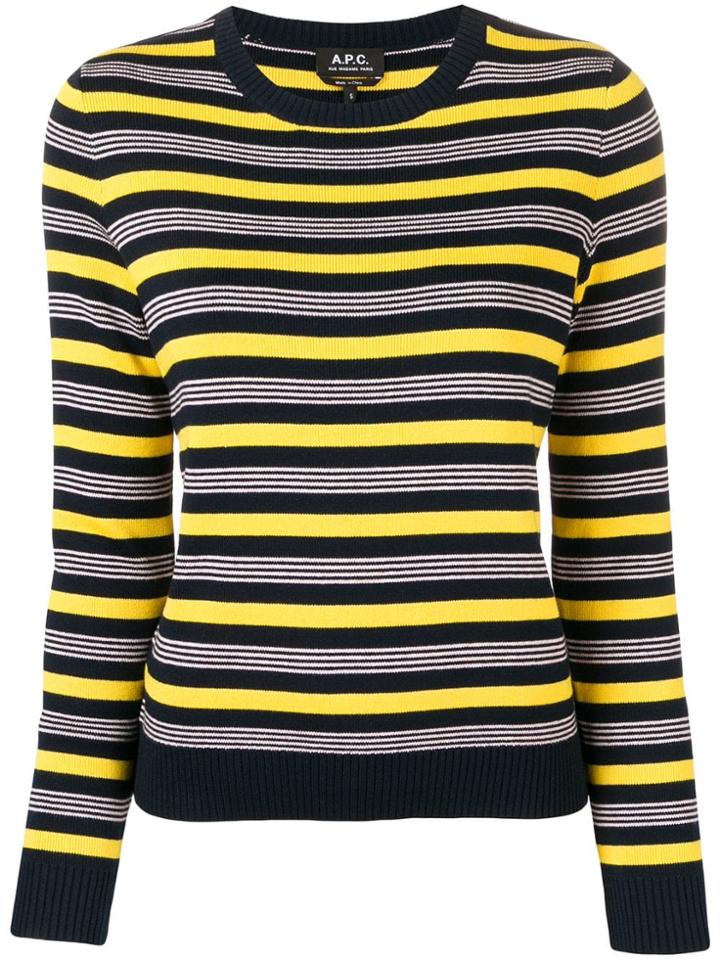 A.p.c. Striped Knitted Top - Blue