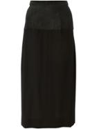 Yves Saint Laurent Vintage Panel Pencil Skirt - Black
