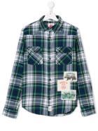 American Outfitters Kids Checked Appliqué Patch Shirt - Green