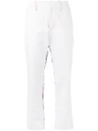 Brognano - Floral Back Trousers - Women - Cotton/polyester - 42, White, Cotton/polyester