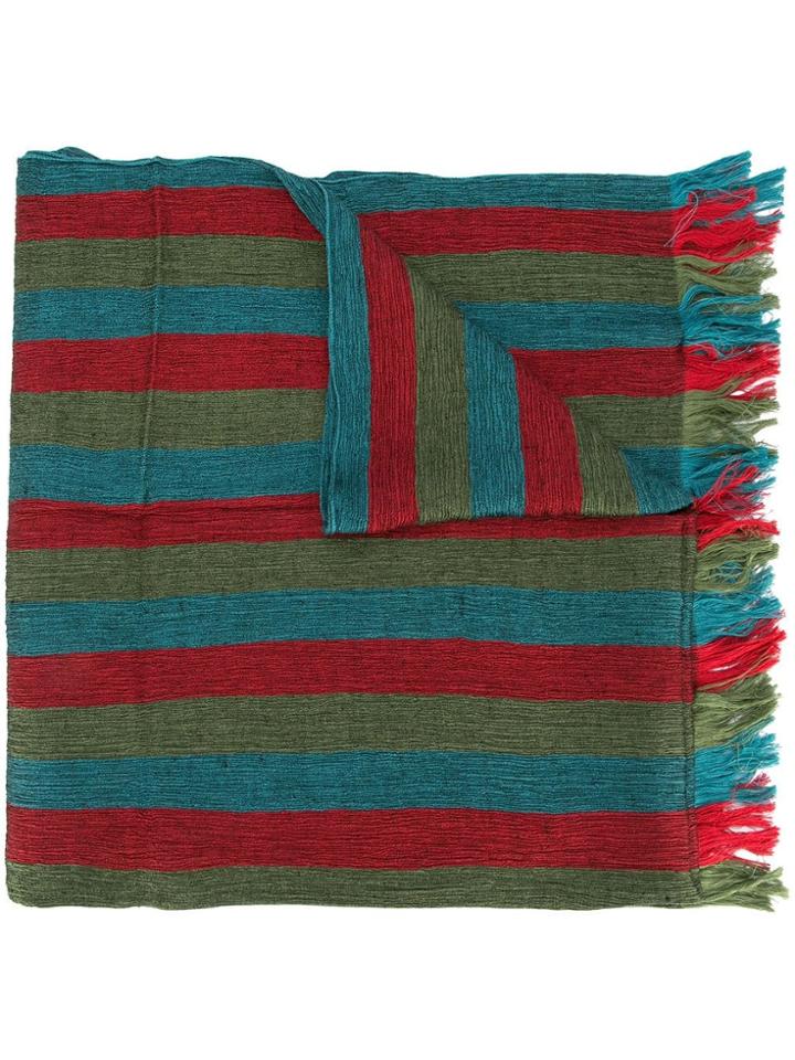 Issey Miyake Men Striped Scarf - Multicolour