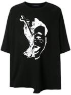 Johnundercover Half-face Print T-shirt - Black