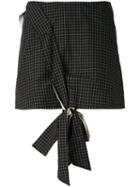 Anna K - Front Knot Mini Skirt - Women - Cotton - Xs, Black, Cotton