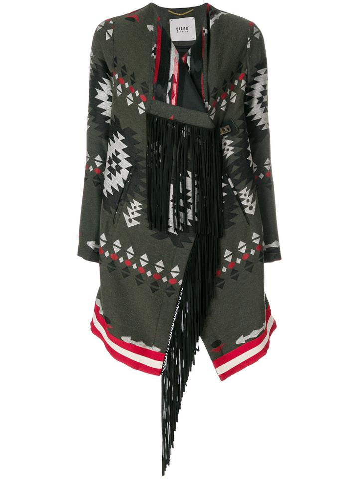 Bazar Deluxe Aztec Print Coat - Green
