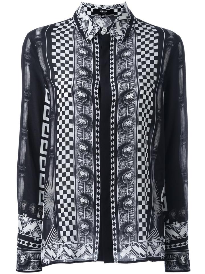 Versus Multi Print Button Down Shirt