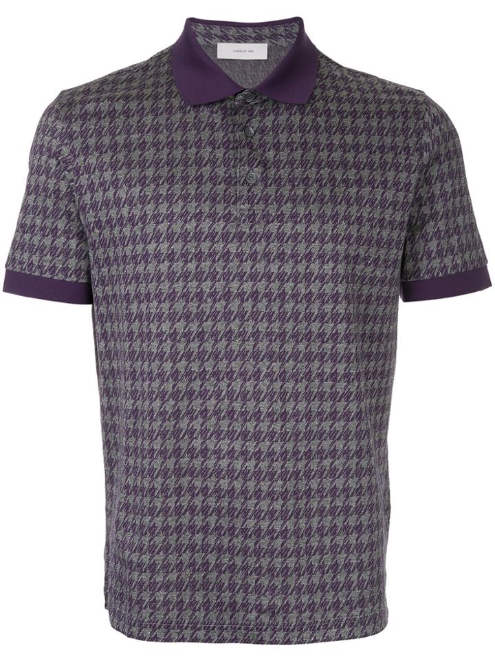 Cerruti 1881 Houndstooth Polo Shirt - Pink & Purple