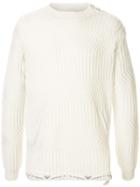 Emporio Armani Zig Zag Knit Jumper - White