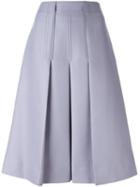 Carven Pleated Skirt, Women's, Size: 40, Pink/purple, Cotton/acetate/viscose/virgin Wool
