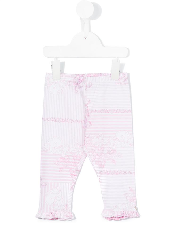 Young Versace - Printed Leggings - Kids - Cotton/spandex/elastane - 24 Mth, Pink/purple