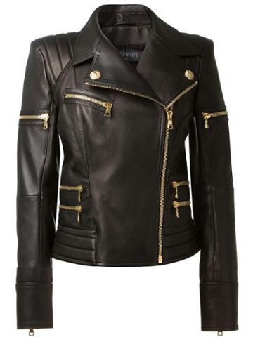 Balmain Leather Biker Jacket