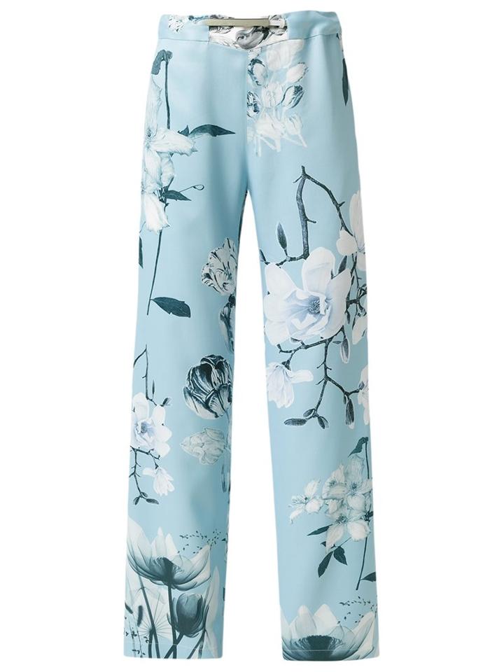 Gloria Coelho Printed Trousers, Women's, Size: P, Blue, Acetate/viscose