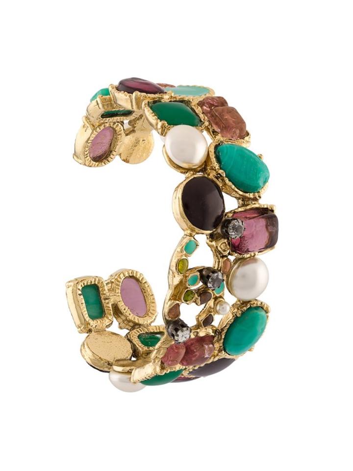 Chanel Vintage Gripoix Cluster Cc Cuff