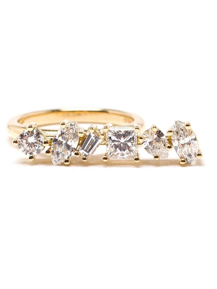 Kimberly Mcdonald Offset Bar Diamond Ring - White
