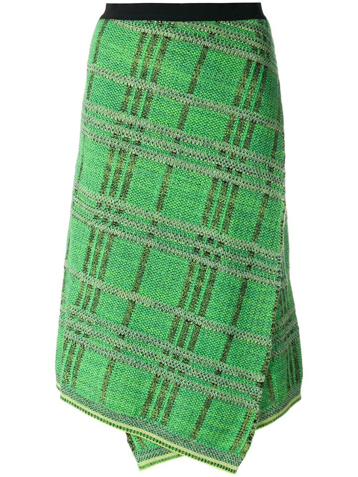 20:52 Checked Wrap Skirt - Green