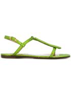 L'autre Chose Crackle Effect Sandals - Green