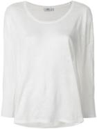 Closed Boat Neck Blouse - White