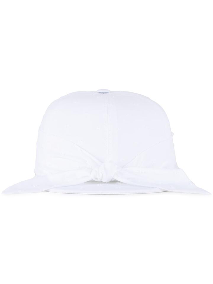 Federica Moretti Bow Baseball Cap, Women's, Size: 60, White, Cotton
