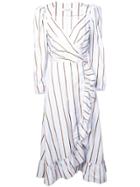 Jill Stuart Striped Wrap Dress - Blue