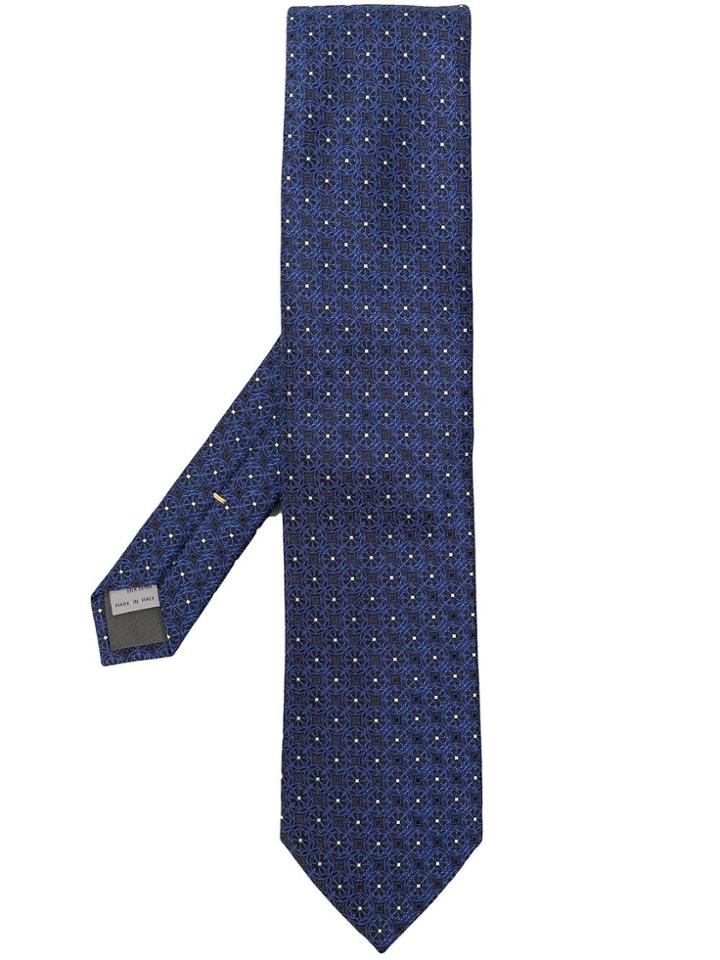 Canali Floral Patterned Tie - Blue
