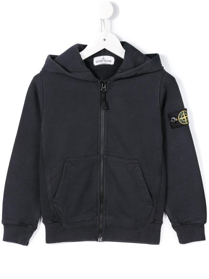 Stone Island Kids - Zipped Hoodie - Kids - Cotton - 5 Yrs, Toddler Boy's, Blue