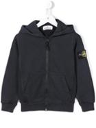Stone Island Kids - Zipped Hoodie - Kids - Cotton - 5 Yrs, Toddler Boy's, Blue