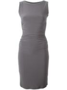 Norma Kamali Fitted Dress, Women's, Size: Xs, Grey, Polyester/spandex/elastane