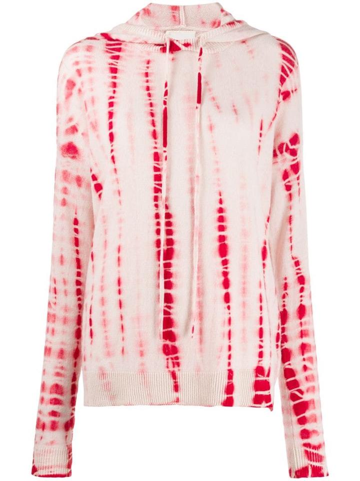 Fine Edge Floral Tie-dye Hoody - Pink