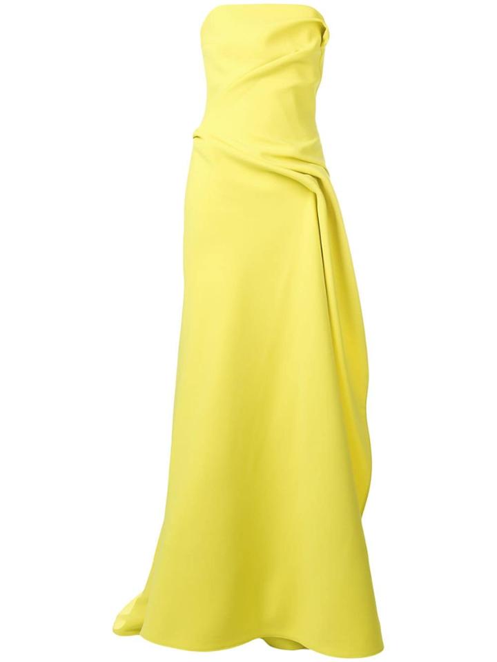 Maticevski Ruched Evening Dress - Yellow
