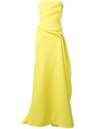 Maticevski Ruched Evening Dress - Yellow